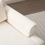 White 37.8 Velvet Accent Chair with Lumbar Support