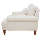 White 37.8 Velvet Accent Chair with Lumbar Support