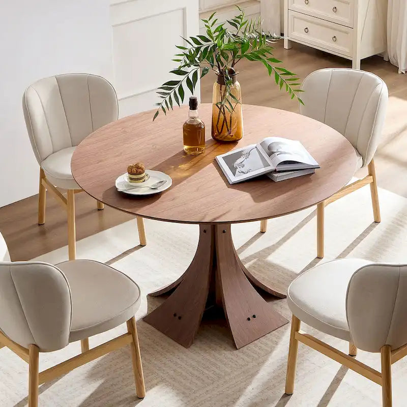 Modern Set of 2 Armless Dining Chairs with Wooden Frame and Upholstered Seat, Suitable for Kitchen, Living Room, and Restaurant