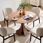Modern Set of 2 Armless Dining Chairs with Wooden Frame and Upholstered Seat, Suitable for Kitchen, Living Room, and Restaurant