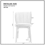 Modern Set of 2 Armless Dining Chairs with Wooden Frame and Upholstered Seat, Suitable for Kitchen, Living Room, and Restaurant