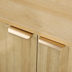 Fluted Sideboard Buffet Cabinet, 55 Modern Accent Console Cabinet with 4 Doors, 2 Adjustable Shelves and 5 Wood Legs