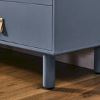 54.57 Multi-functional TV Stand with Leather Handles, Open Storage Compartment and Two Drawer