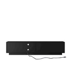 Black 65 Mid-Century TV Stand with LED Lights & Storage for TVs Up to 60