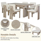 7-Piece Transitional Wooden Dining Set with Rectangular Table & 6 Chairs