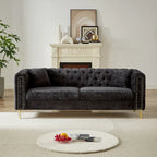 Chenille Tufted Upholstered 3-seater Sofa with Metal Legs