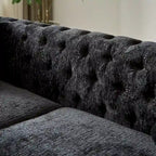 Chenille Tufted Upholstered 3-seater Sofa with Metal Legs