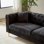 Chenille Tufted Upholstered 3-seater Sofa with Metal Legs