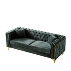 Chenille Tufted Upholstered 3-seater Sofa with Metal Legs