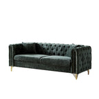 Chenille Tufted Upholstered 3-seater Sofa with Metal Legs