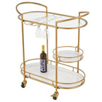 Contemporary Modern Iron 3 Tier Drink Bar Storage Cart - Gold, Silver, or Matte Black