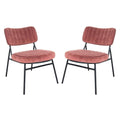 Set of 2 Velvet Accent Chairs with Velvet Upholstery & Sturdy Metal Frame for Home Office Lounge Living Room