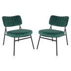 Set of 2 Velvet Accent Chairs with Velvet Upholstery & Sturdy Metal Frame for Home Office Lounge Living Room