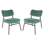 Set of 2 Velvet Accent Chairs with Velvet Upholstery & Sturdy Metal Frame for Home Office Lounge Living Room