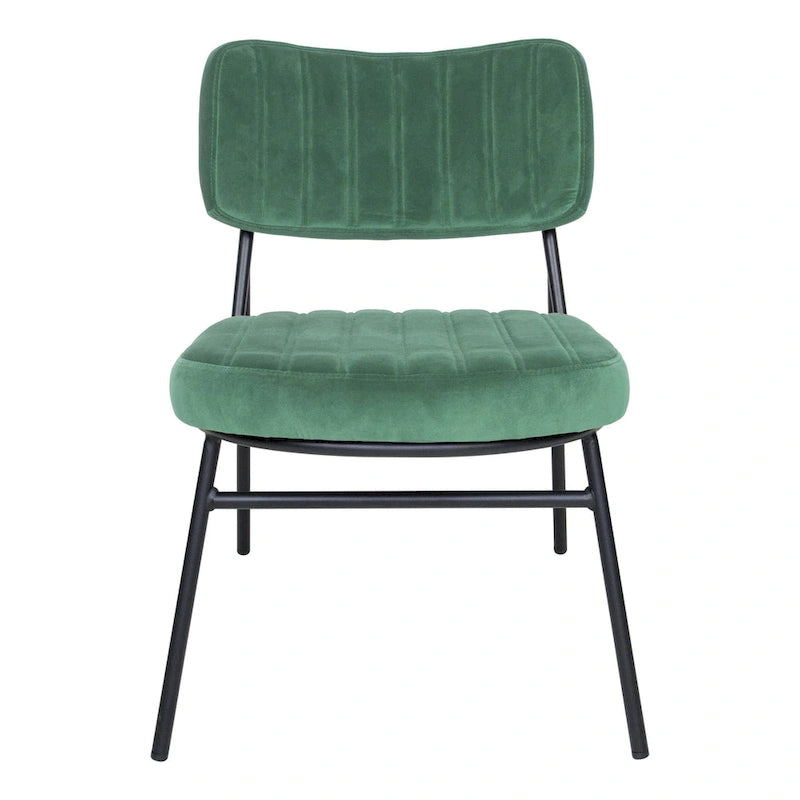 Set of 2 Velvet Accent Chairs with Velvet Upholstery & Sturdy Metal Frame for Home Office Lounge Living Room