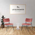 Set of 2 Velvet Accent Chairs with Velvet Upholstery & Sturdy Metal Frame for Home Office Lounge Living Room