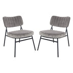 Set of 2 Velvet Accent Chairs with Velvet Upholstery & Sturdy Metal Frame for Home Office Lounge Living Room
