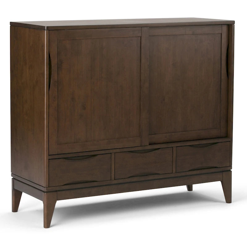 SOLID HARDWOOD 48 inch Wide Mid Century Modern Medium Storage Cabinet - 48w x 17d x 42 h