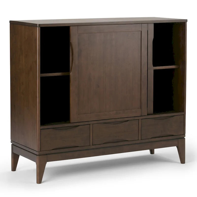 SOLID HARDWOOD 48 inch Wide Mid Century Modern Medium Storage Cabinet - 48w x 17d x 42 h