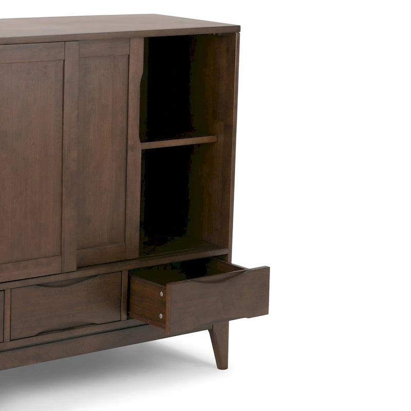 SOLID HARDWOOD 48 inch Wide Mid Century Modern Medium Storage Cabinet - 48w x 17d x 42 h