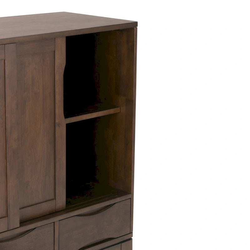 SOLID HARDWOOD 48 inch Wide Mid Century Modern Medium Storage Cabinet - 48w x 17d x 42 h