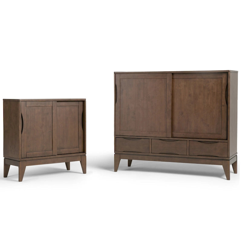 SOLID HARDWOOD 48 inch Wide Mid Century Modern Medium Storage Cabinet - 48w x 17d x 42 h