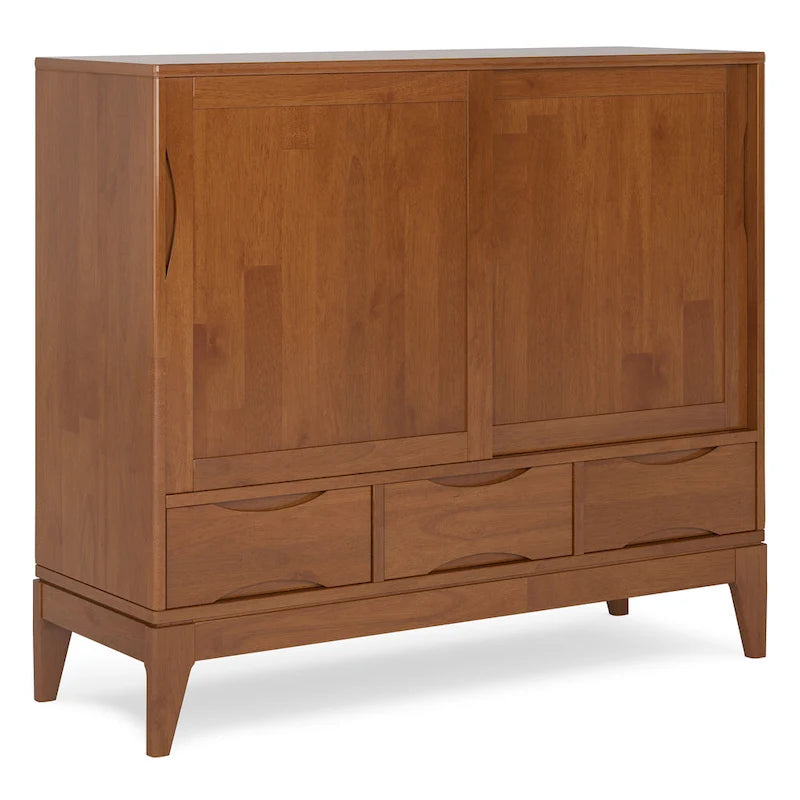SOLID HARDWOOD 48 inch Wide Mid Century Modern Medium Storage Cabinet - 48w x 17d x 42 h