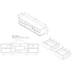 Mid-century Modern White 70-inch Wood 2-Drawer TV Console