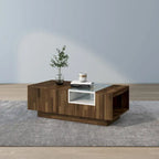 Modern Light Hickory 47-inch Two-tone 3-shelf Coffee Table