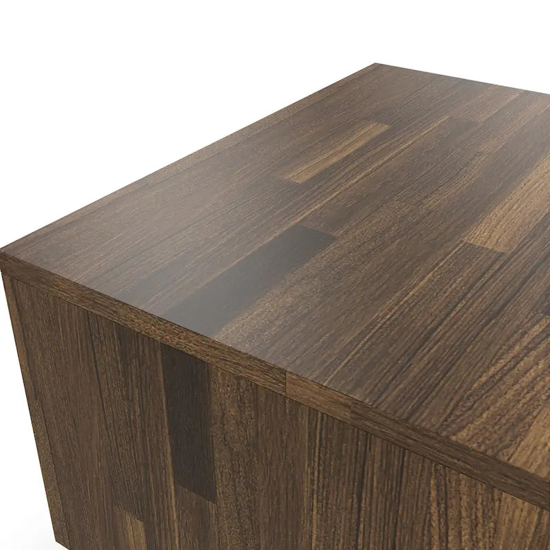 Modern Light Hickory 47-inch Two-tone 3-shelf Coffee Table
