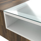 Modern Light Hickory 47-inch Two-tone 3-shelf Coffee Table