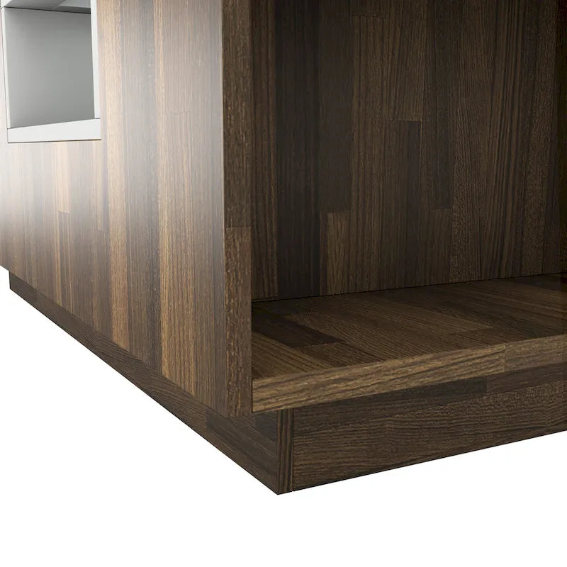 Modern Light Hickory 47-inch Two-tone 3-shelf Coffee Table