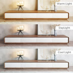 Modern Rectangular TV Stand with 4 Drawers, Wood Veneer Media Console, Walnut White, Soild Wooden, Fully-Assembled