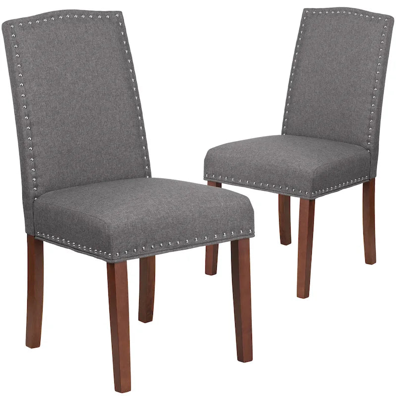 Parsons Chair with Silver Nailhead Trim (Set of 2)