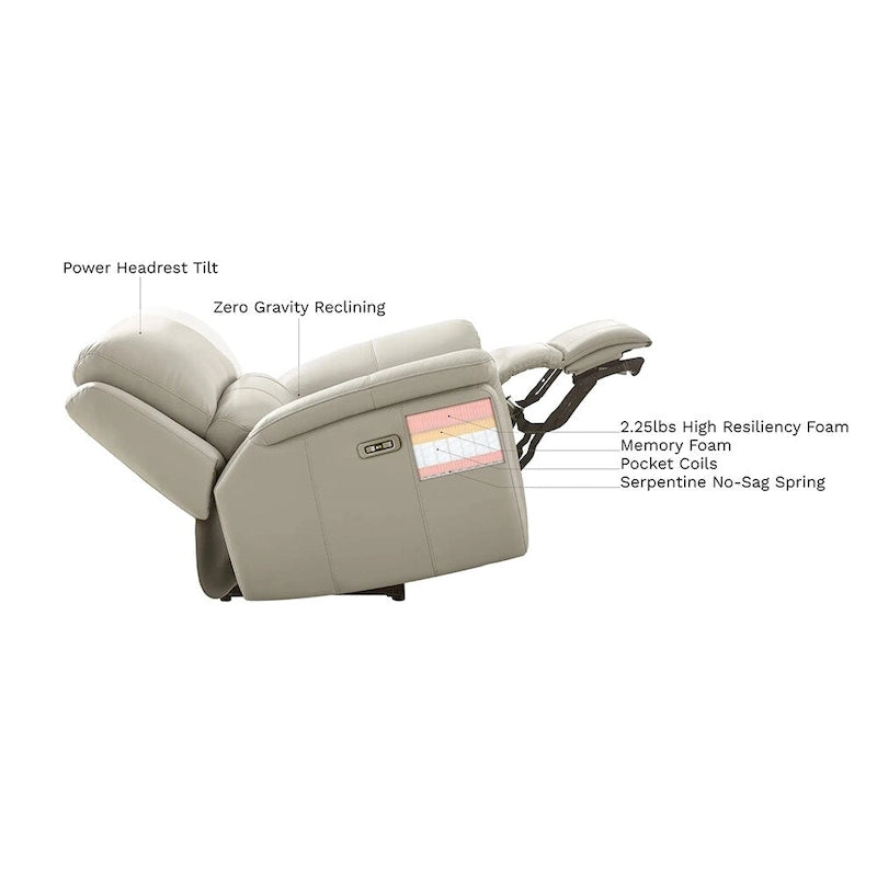 Zero Gravity Power Recline and Headrest Top Grain Leather Sofa, Loveseat and Recliner