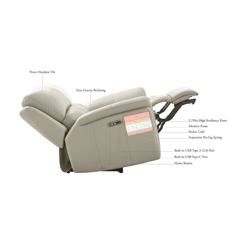 Zero Gravity Power Recline and Headrest Top Grain Leather Sofa, Loveseat and Recliner