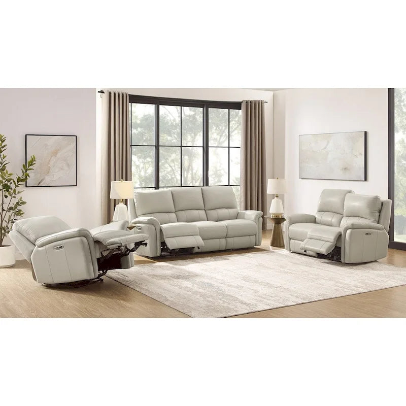 Zero Gravity Power Recline and Headrest Top Grain Leather Sofa, Loveseat and Recliner