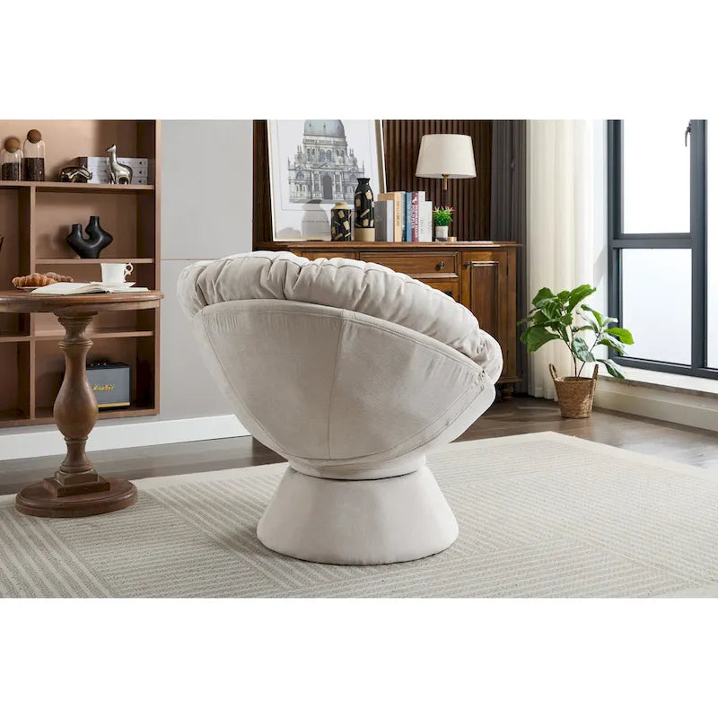 Oversized Swivel Accent Chair, 360 Swivel Barrel Chair, Papasan Chair for Living Room Bedroom