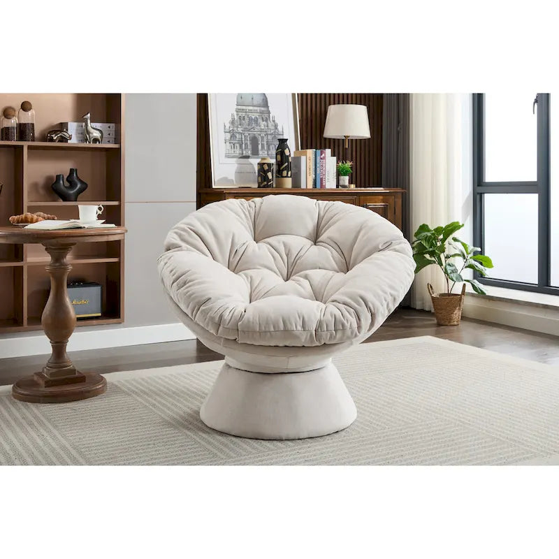 Oversized Swivel Accent Chair, 360 Swivel Barrel Chair, Papasan Chair for Living Room Bedroom