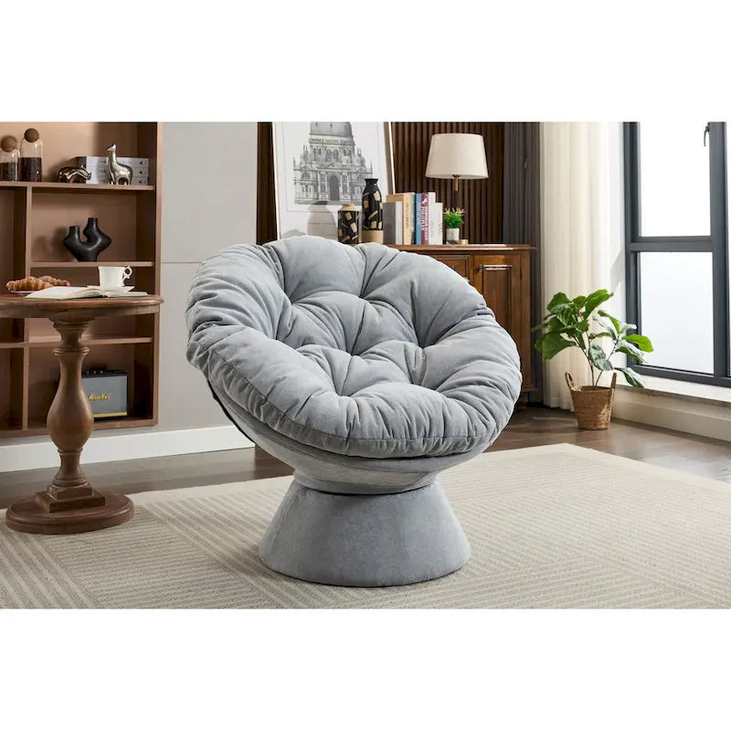 Oversized Swivel Accent Chair, 360 Swivel Barrel Chair, Papasan Chair for Living Room Bedroom