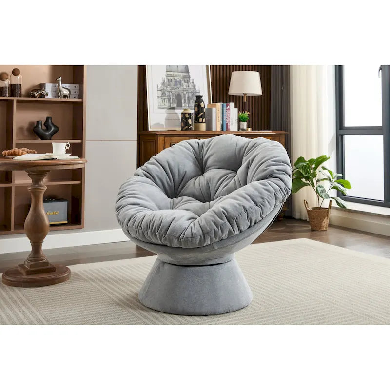 Oversized Swivel Accent Chair, 360 Swivel Barrel Chair, Papasan Chair for Living Room Bedroom