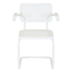 Marcel BreuerCane Cantilever Armchair Arm Chair w/ White Steel Frame (Various Wood & Cane Colors)