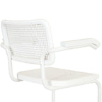Marcel BreuerCane Cantilever Armchair Arm Chair w/ White Steel Frame (Various Wood & Cane Colors)