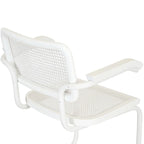 Marcel BreuerCane Cantilever Armchair Arm Chair w/ White Steel Frame (Various Wood & Cane Colors)
