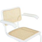 Marcel BreuerCane Cantilever Armchair Arm Chair w/ White Steel Frame (Various Wood & Cane Colors)