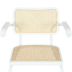 Marcel BreuerCane Cantilever Armchair Arm Chair w/ White Steel Frame (Various Wood & Cane Colors)