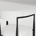 9 - Piece 94.48 Modern Minimalist Extendable Sintered Stone Top Double Pedestal Dining Set With 8 Fabric Chairs