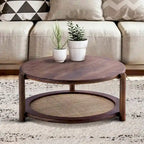 GARAM Walnut and Cane Coffee Table
