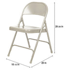 Metal Round-Backed Folding Chair, Pack of 4
