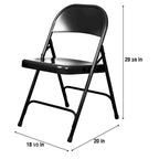 Metal Round-Backed Folding Chair, Pack of 4